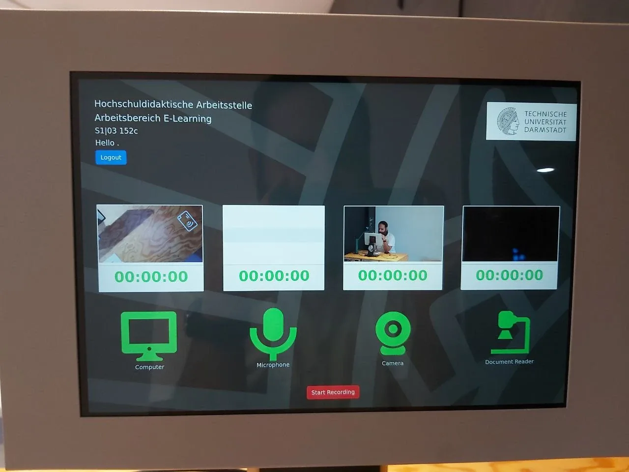 Touchscreen room control prototype